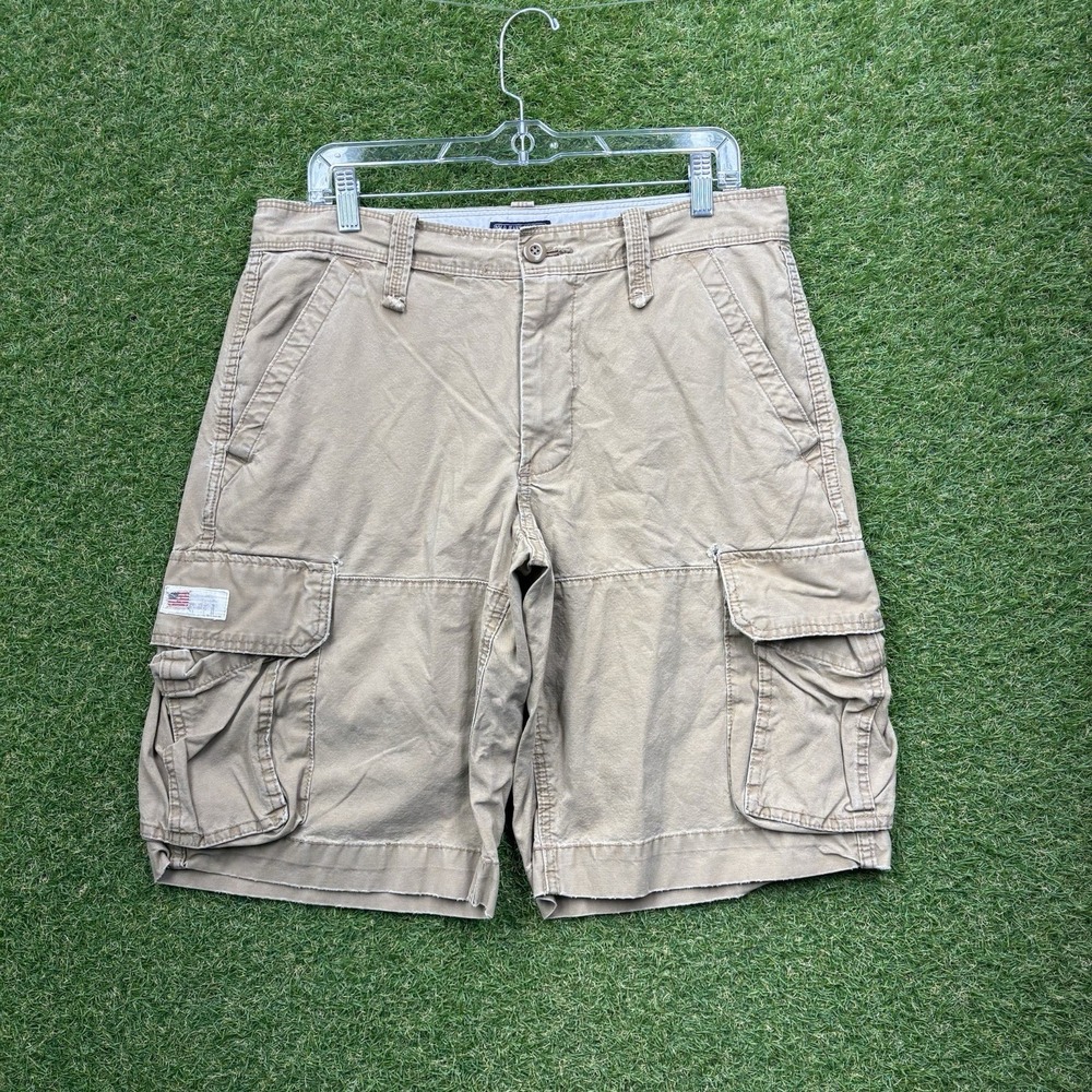 Polo Ralph Lauren Cargo Shorts Mens 32 Beige 100% Cotton Casual Outdoor 12"